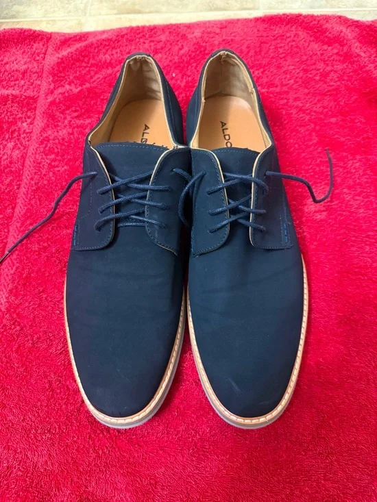 Aldo Navy Blue Men's Lace-Up Derby Shoes
