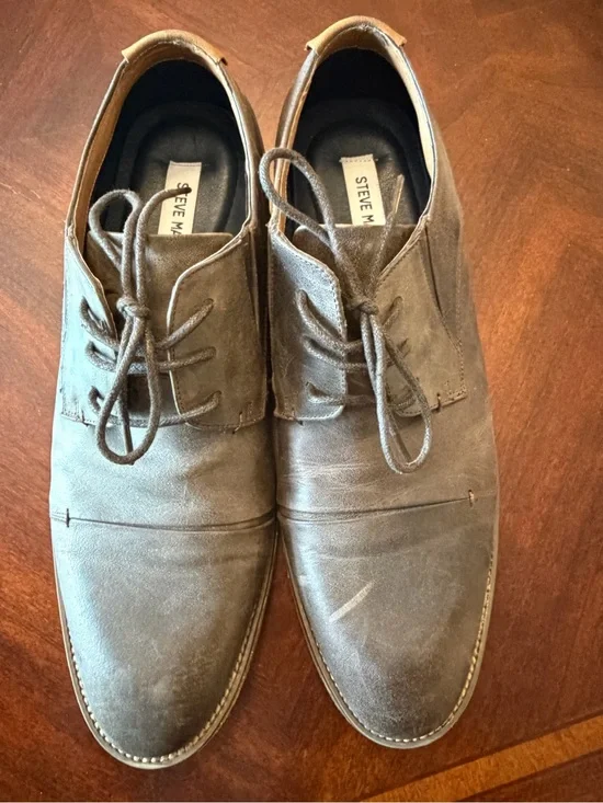 Steve Madden Men's Olive Brown Leather Derby Oxfords