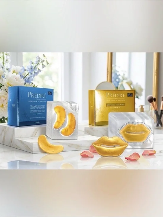 🔥Predire 24K Gold BUNDLE🔥 Lip Mask Set (12) & Eye Mask Set (10) - Retail $1150