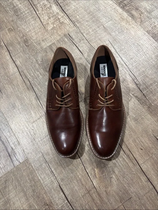 Steve Madden Brown Leather Lace-Up Oxford Shoes Men’s Size 9