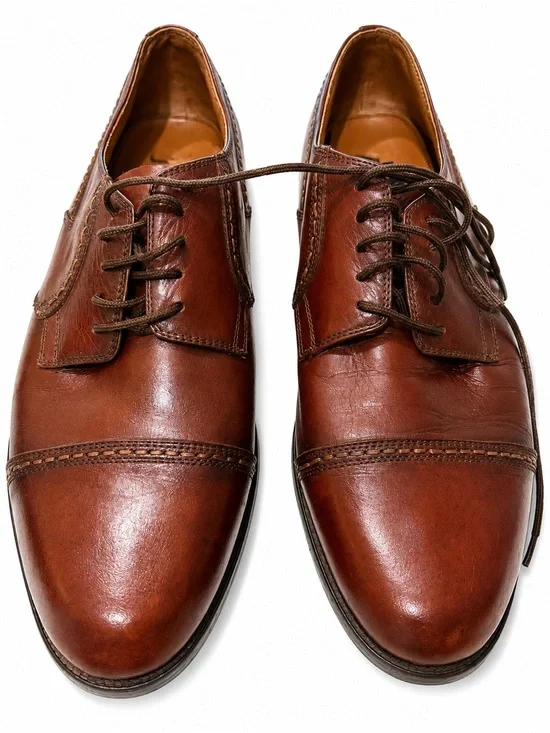 Amedeo Cellini Brown Leather Cap Toe Oxford Dress Shoes Men’s Size 11D