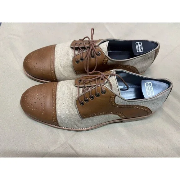 Johnston & Murphy Men’s Flex System Oxford Shoes - Tan/Beige - Size 11M