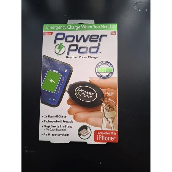 Keychain Phone Power Pod Charger Camping Hiking Travel Kids