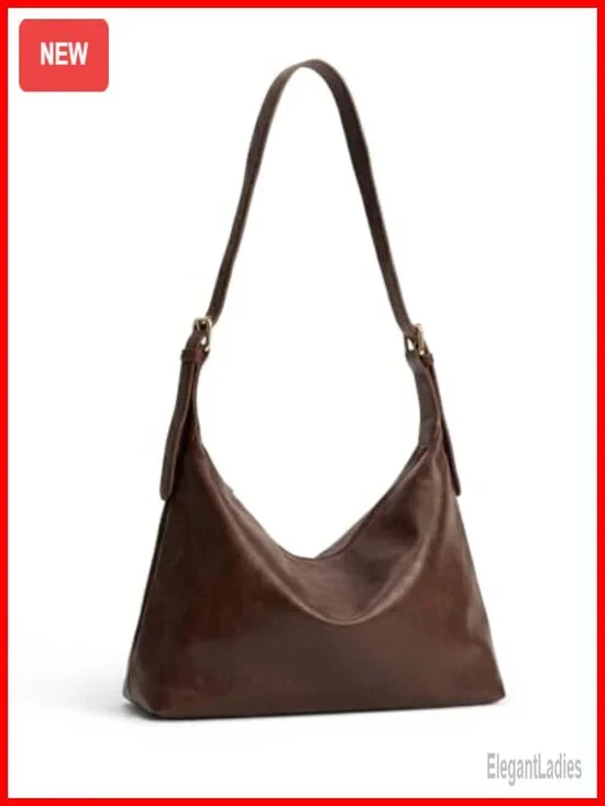 Slouchy Hobo Bag - Soft Vintage Vegan Leather Crossbody Shoulder Bag
