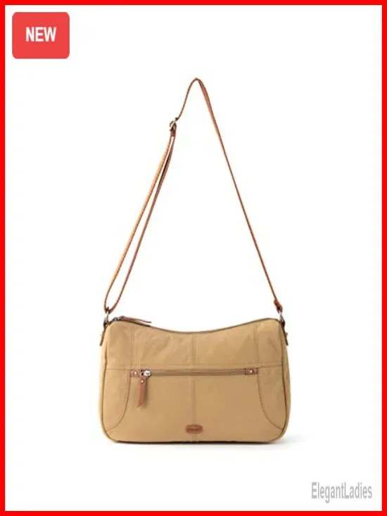 Eco Twill Hobo Bag - Large Crossbody Purse with Zipper Pockets - Recycled