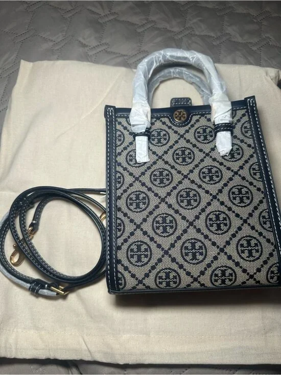 Tory Burch T-Monogram Jacquard Mini Shopper Tote