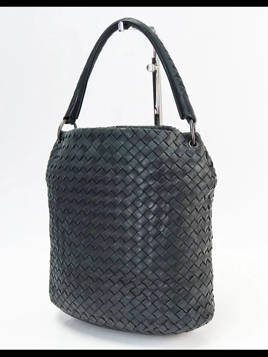 Bottega Veneta Black Intrecciato Top-Handle Hobo