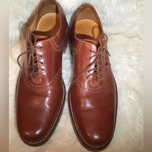 Cole haan Mens  brown leather Oxford dress shoes size 10