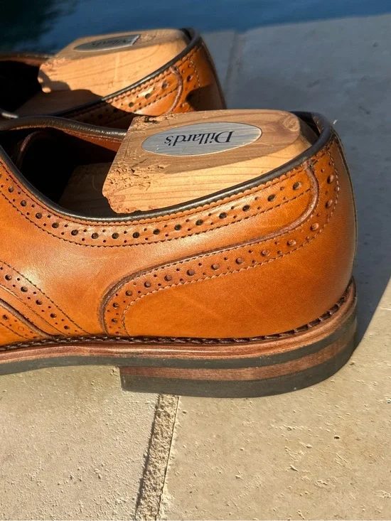 Allen Edmonds Dress Brogue Oxford Shoes in Tan Brown -