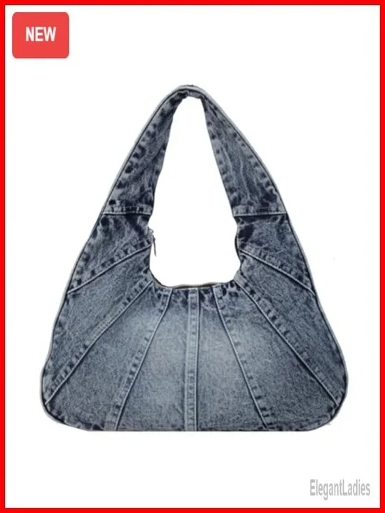 Denim Tote Bag Hobo Shoulder Handbag Y2K Crossbody Purse