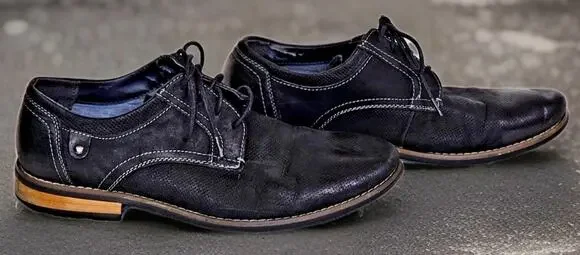 Steve Madden Cherp Derby Dress Shoes Men's 10 Black Leather Perforated Lace Up