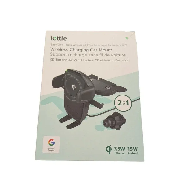 R7O iOttie HLCRIO143 Fast‎ Wireless Charging Car Mount CD And Vent Mount- Black