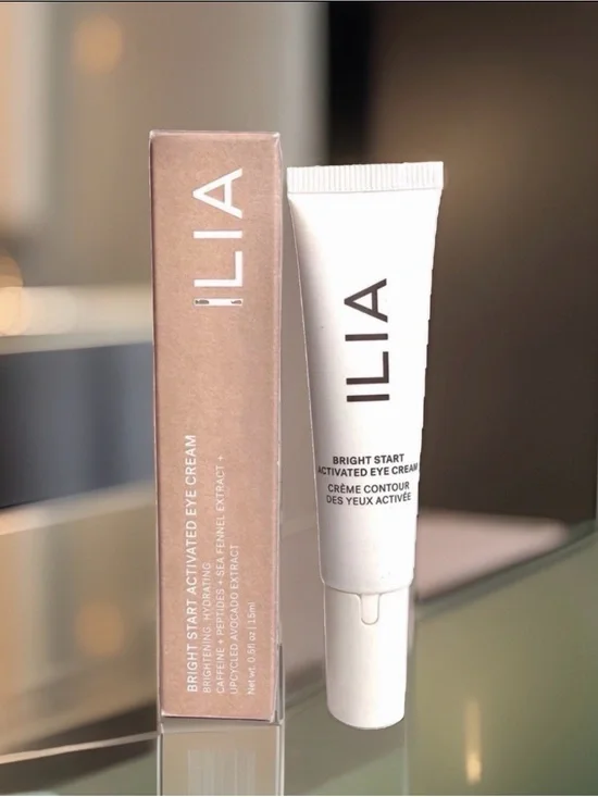ILIA Eye Cream Tube in White with Rose-Gold Box