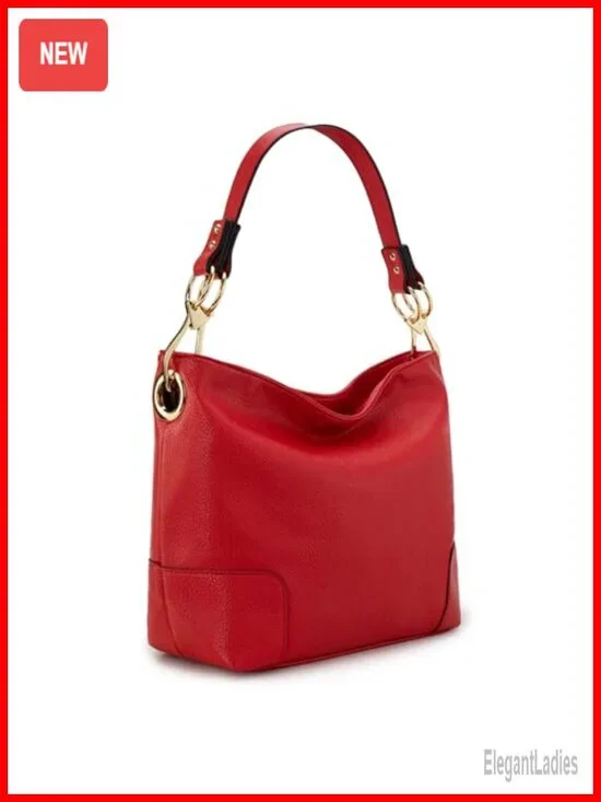 Faux Leather Hobo Bag Shoulder Crossbody Handbag
