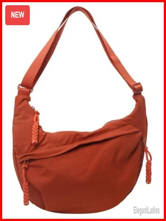 Nylon Canvas Crescent Hobo Shoulder Crossbody Bag Retro Slouchy Corduroy