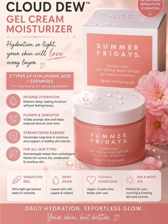 Summer Fridays Cloud Dew Gel Cream Moisturizer