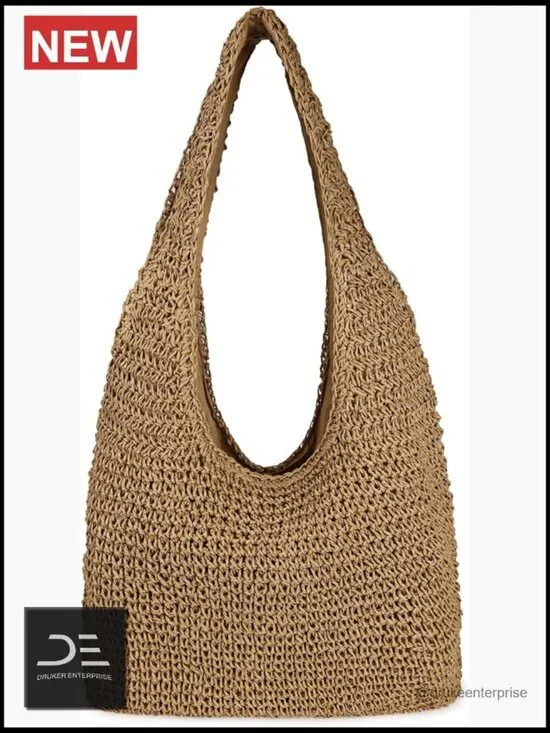 Handwoven Straw Beach Bag Large Tote Shoulder Hobo Purse Summer