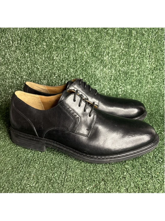 NEW Clarks‎ Tilden Men's Black Lace Up Oxford Shoes Plain Toe Size 14 M