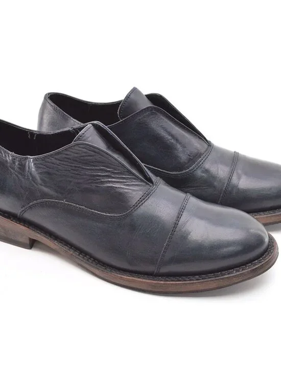 Men Freebird Detrick Navy Plain Toe Slip On Oxford 11 M