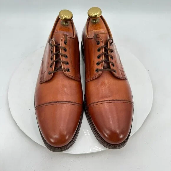 Polo Ralph Lauren Men UK 9.5D US 10D Brown Leather Cap Toe Derby England Shoe