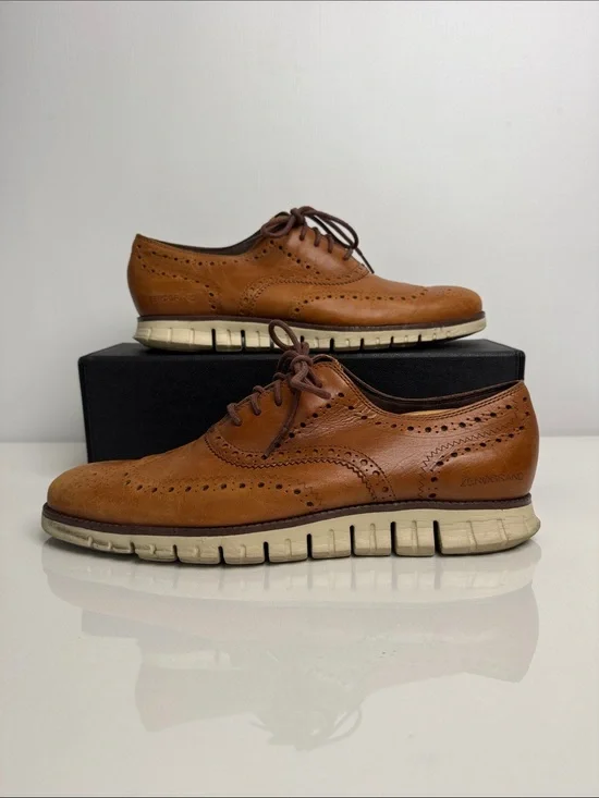 Cole Haan Men's ZERØGRAND Remastered Wingtip Oxfords Men’s Size 11M BRITISH TAN