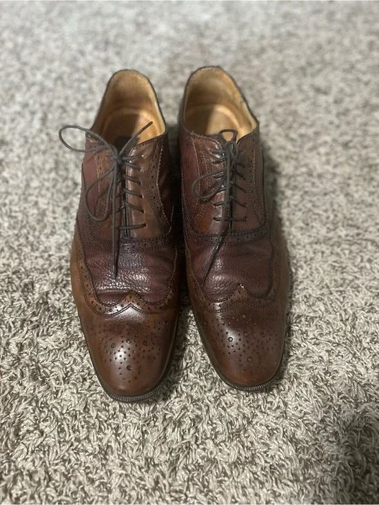 Mercanti Fiorentini Mens 11.Leather Wingtip Dress Shoes #7389  Italy Brown
