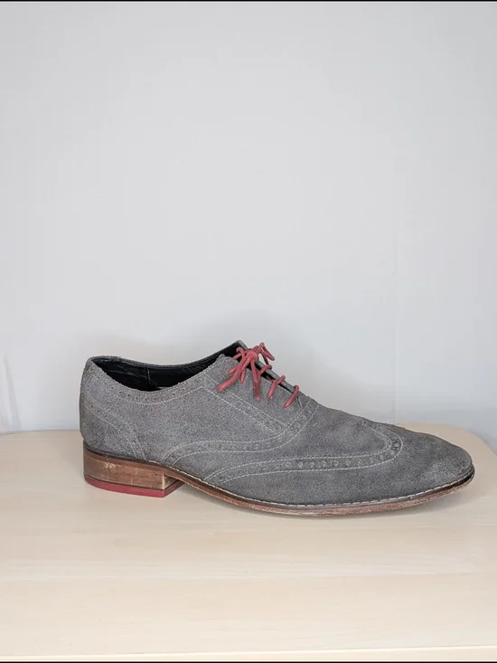 Cole Haan Air Colton Oxford Shoes Suede Gray Wingtips Mens 12M C09579