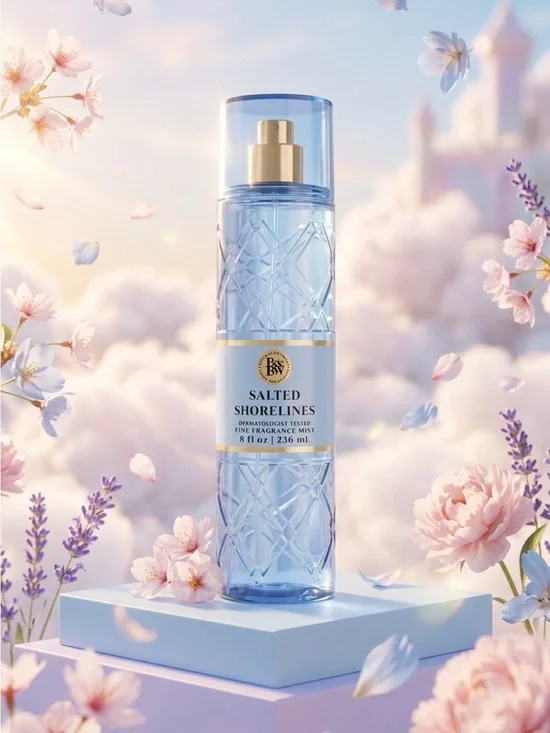 Bath & Body Works Salted Shorelines Fine Fragrance Mist - Light Blue & Gold