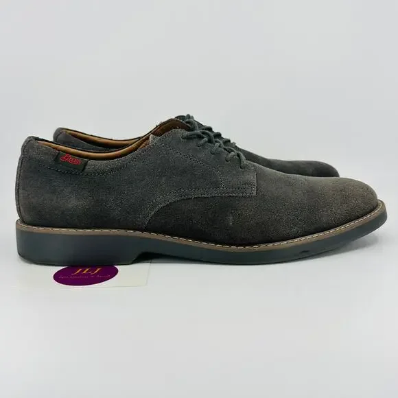 G.H. Bass Men's Pasadena Gray Suede Plain Toe Oxford Shoes Size 10 Wide Width