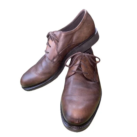 Men's 45 ECCO Vitrus Brown Lace Up Dress Shoes 11 M