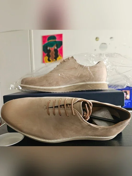 Men's Casual Lace-Up Shoes in Light Taupe