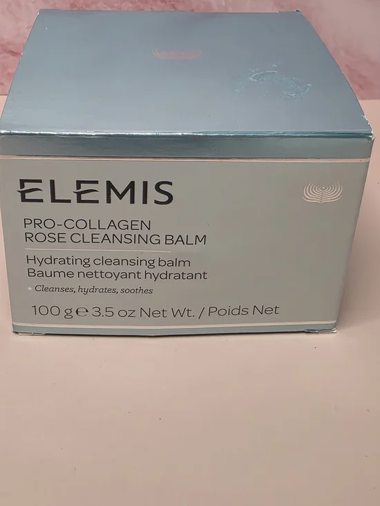 ELEMIS Pro-Collagen Rose Cleansing Balm in pale blue and white box