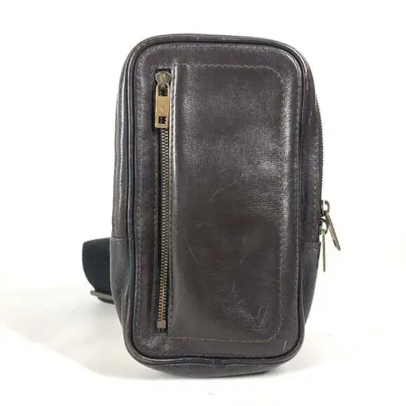 LOUIS VUITTON Authentic Brown Leather Hobo Bag