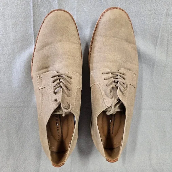 Tommy Hilfiger Mens Raylon Tan Pebbled Derby Dress‎ Shoes Size 8 TMRAYLON