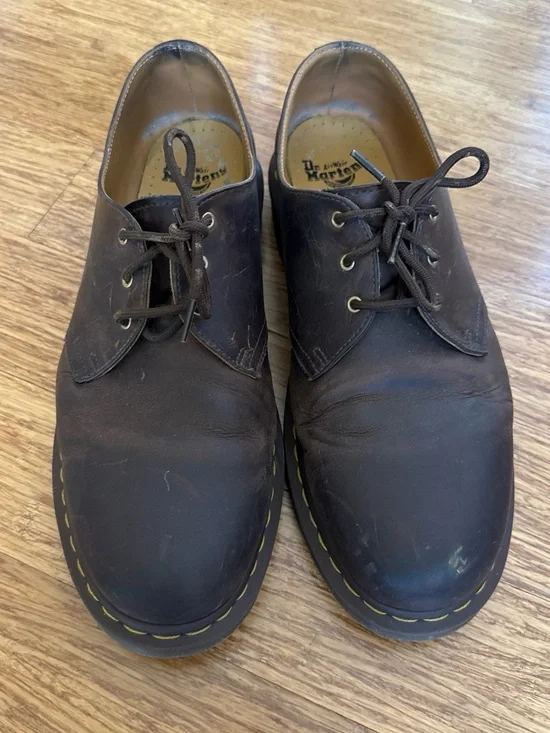 Dr. Martens Men’s Brown Leather 3-Eye Derby Shoes size 13