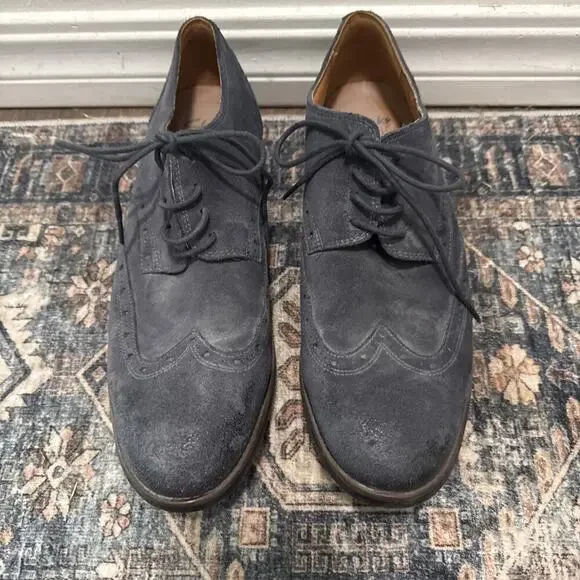 New Clarks 1825 Men's Exton Brogue Blue Suede Wing Tip Oxford Shoes 11 M ‎ New