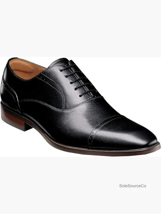 Cap Toe Oxfords Leather Men's Dress Shoes Lace-Up Formal Walking