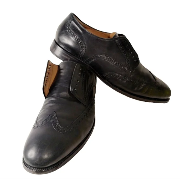 COLE HAAN Mens Leather Classic Grand Wingtip Oxford Dress Shoes 11½D Blk‎ Career