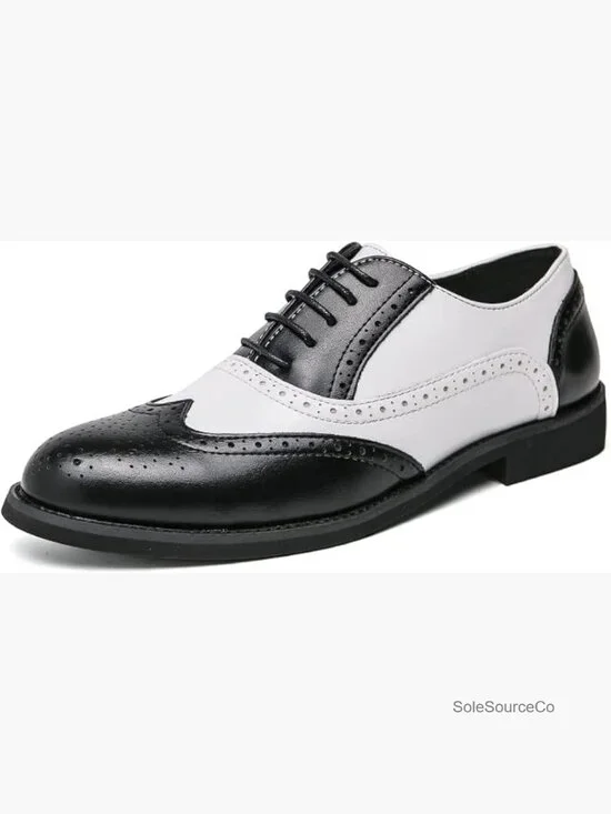 Classic Wingtip Oxford Dress Shoes Derby Lace Up Wedding Business Prom