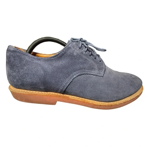 Walk Over Mens Suede Derby Shoes Navy Blue‎ Lace Up Oxford Made in USA Size 10