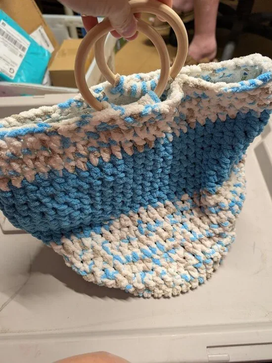 Handmade Floral Crochet Hobo Bag by Cyndi Shelley