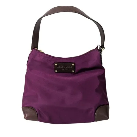 Kate Spade Purple Nylon Hobo Bag‎ Leather Accents 11