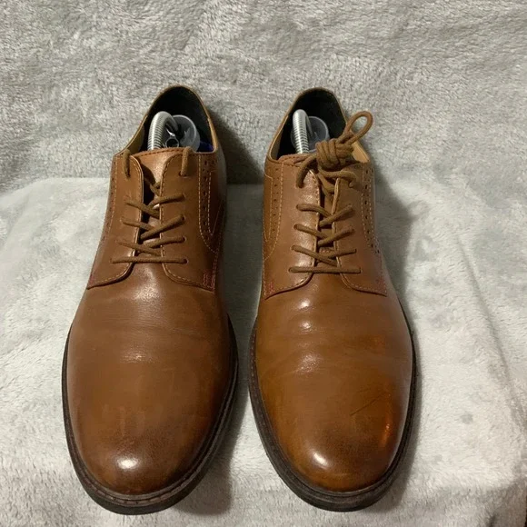 Bostonian Commonwealth‎ Men's Tan Leather Wingtip Oxford Dress Shoes Size 10.5