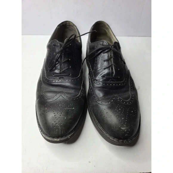 Rockport Mens Black Leather Wingtip Oxford Shoes Vibram‎ Sole M3678 9 W Hungary
