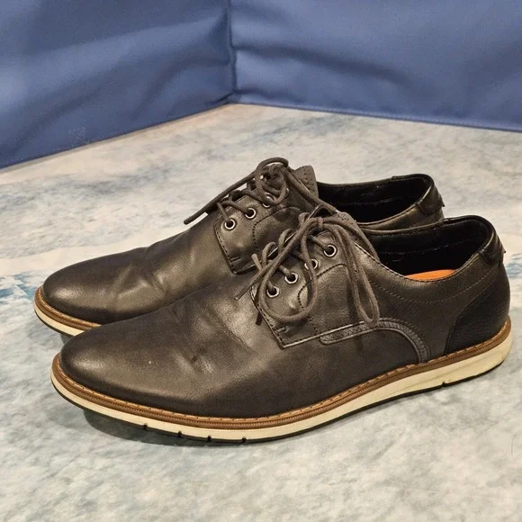 Men's Black Lace Up Dress Shoes Size 11.5‎ Casual Oxford Comfort Work Office