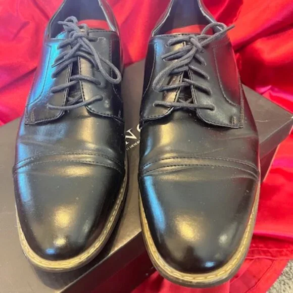 ZRIANG‎ men's classic cap toe lace-up Oxford dress shoes black, size 10.5
