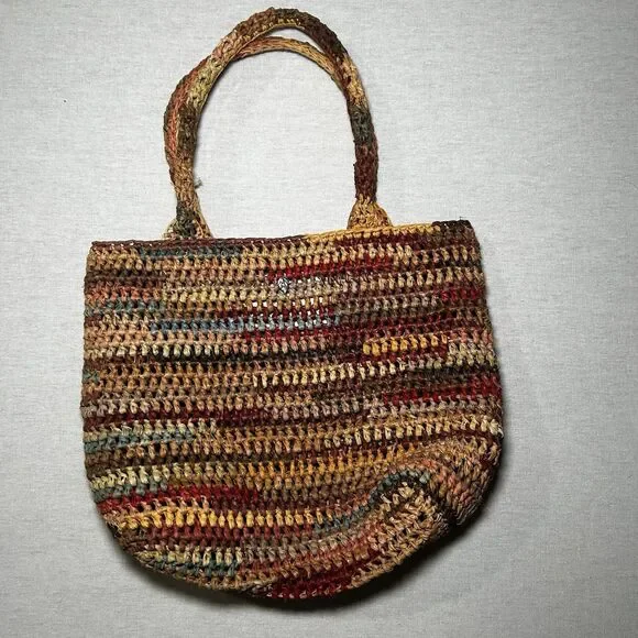 Helen Kaminski Australia Earthy Striped 100% Raffia Straw Tote Handbag Boho