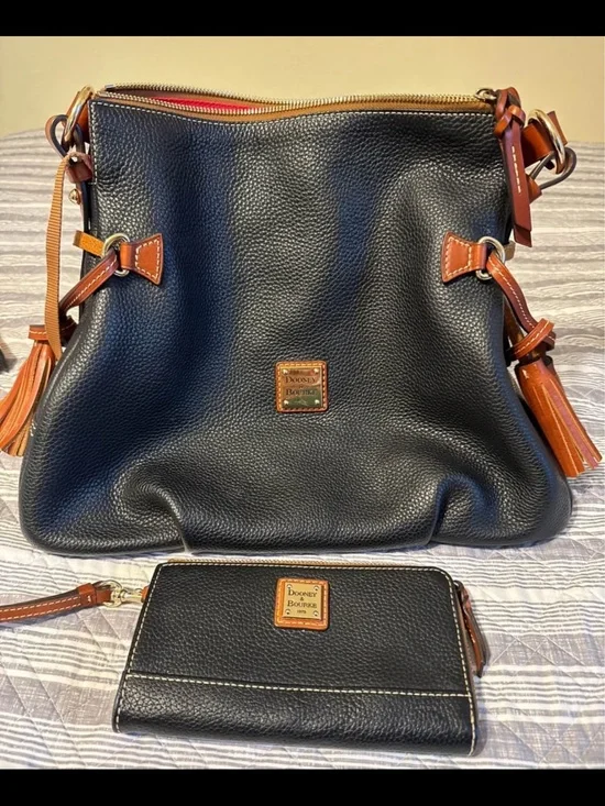 Dooney and Bourke Zip Tassel Hobo Bag and zip wristlet wallet.