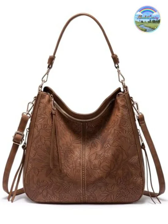 Faux Leather Hobo Crossbody Bag Large Capacity Shoulder Purse