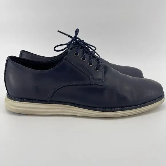 Cole Haan Navy Blue Leather Grand Plain Toe Oxford‎ Casual Shoe SIze